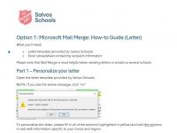 'MailMerge: How To Guide' - School Invitation Letters